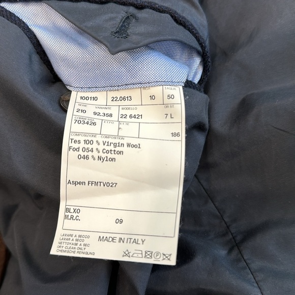 Faconnable navy men’s blazer with removable quilted detailing size 50 - Picture 8 of 11